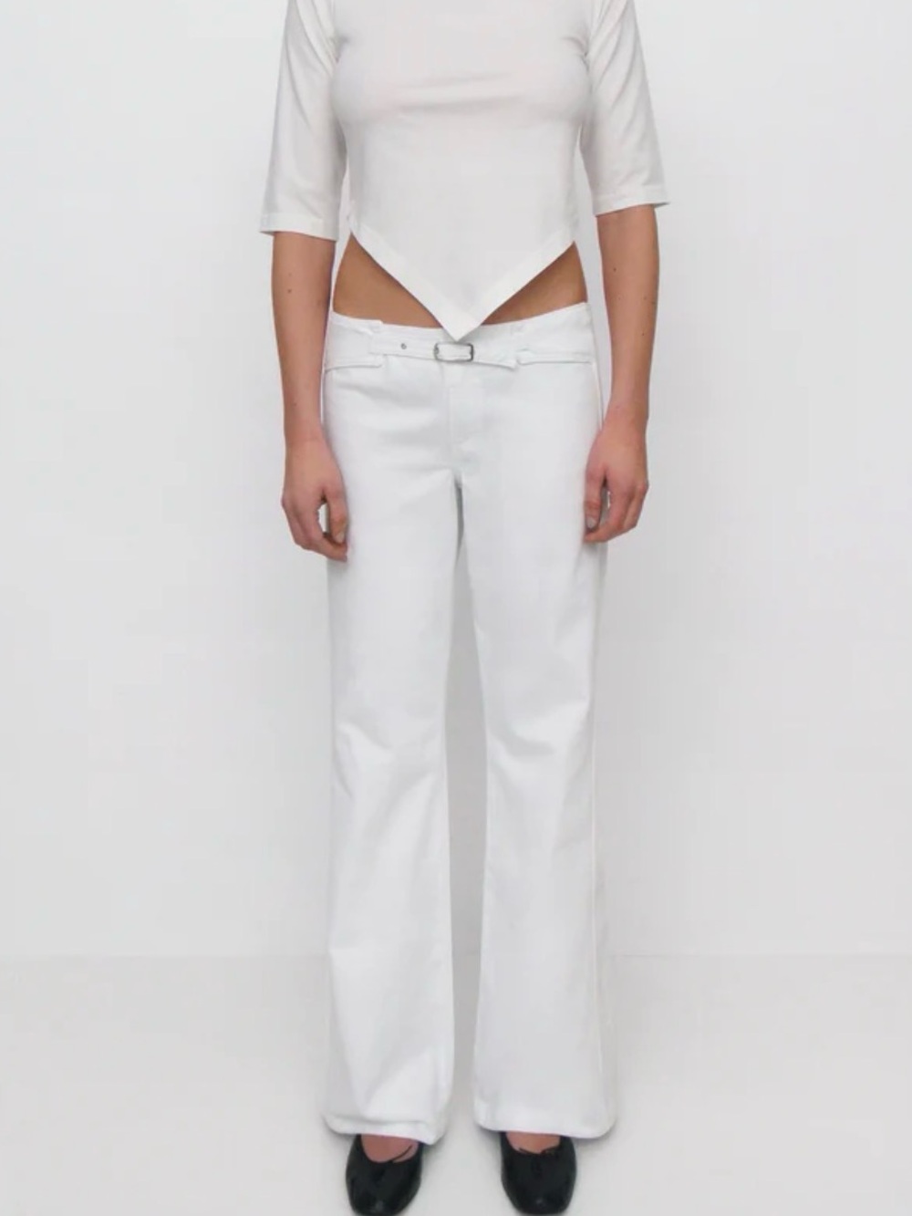 Gimaguas Nicole White Belted Low Rise Pants